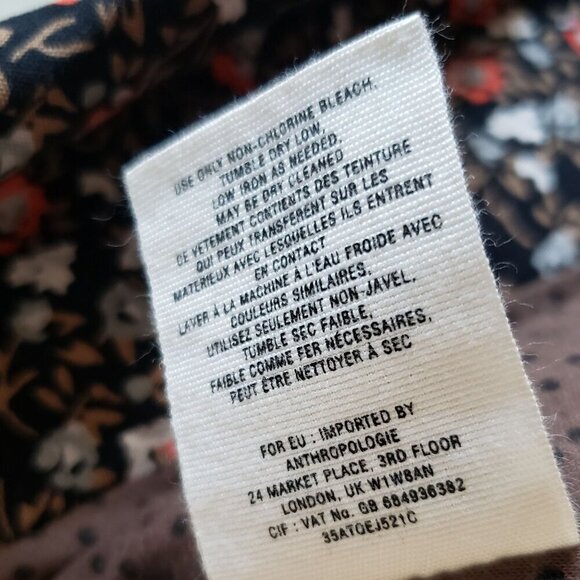 Anthropologie Hei Hei Tinsley Floral Moto Zip Jacket Black Sz 4 Dark Cottagecore - Picture 12 of 12